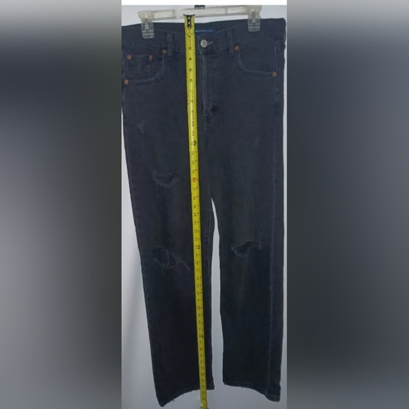 Aeropostale Women's 90S Baggy Jeans Black 12R Regular Distressed - Picture 11 of 14